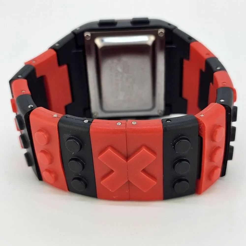 SHHORS Men's Watch 43MM Red Black Building Block Lego‎ Digital 7